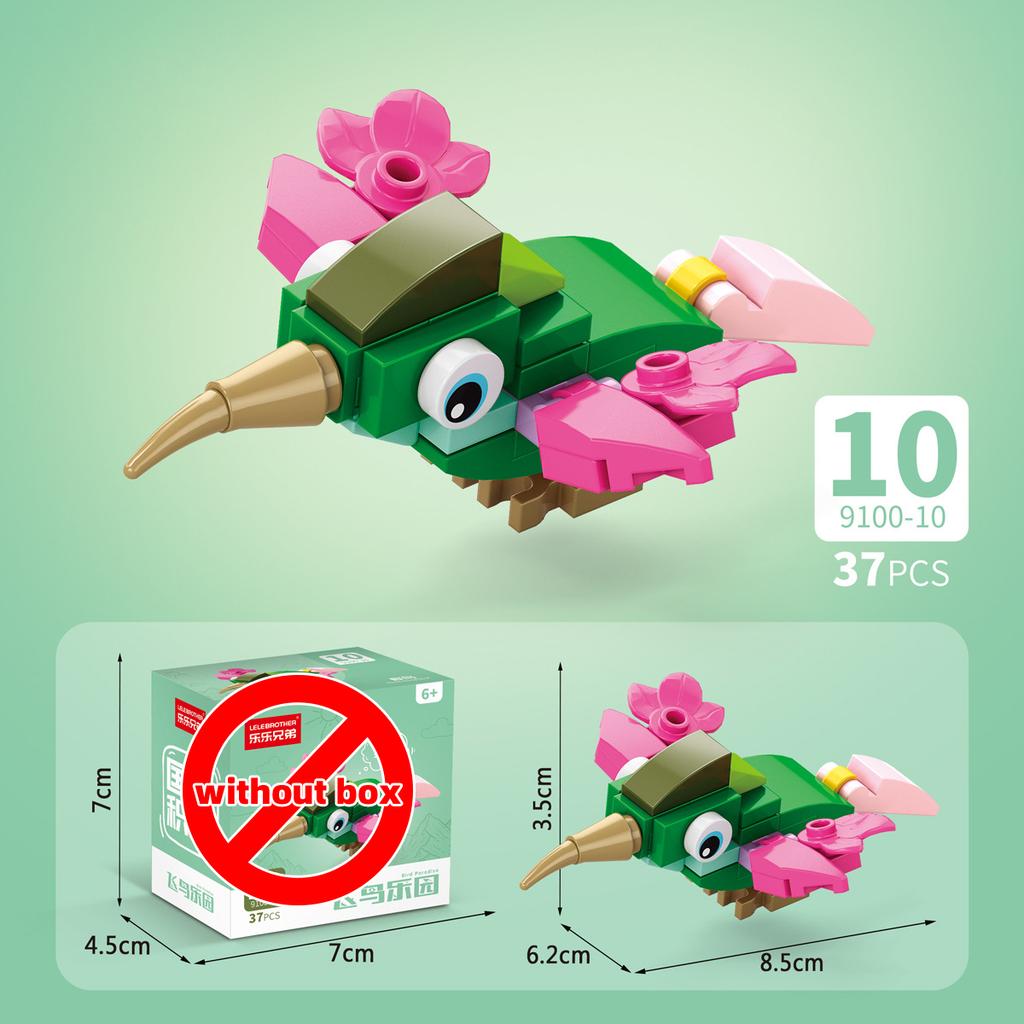 Lele Brother Bausteine Vogel Landtiere Flamingos Spechte Papageien Pfauen Adler MOC Stadtszene Zusammengebaut DIY Haustier Steine
