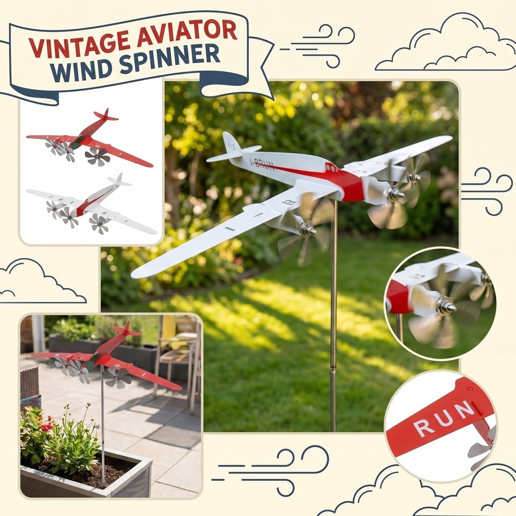 Airplane Weathervane, Metal Airplane-shaped Windmill, Garden Decorative Art, Outdoor Flying Airplane Sculpture, Wind-sensing And Patio Decoration.