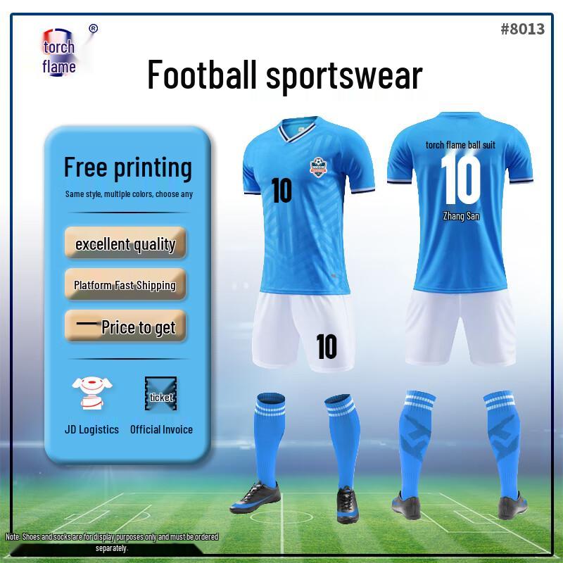 Unisex Breathable Soccer Jersey Set M
