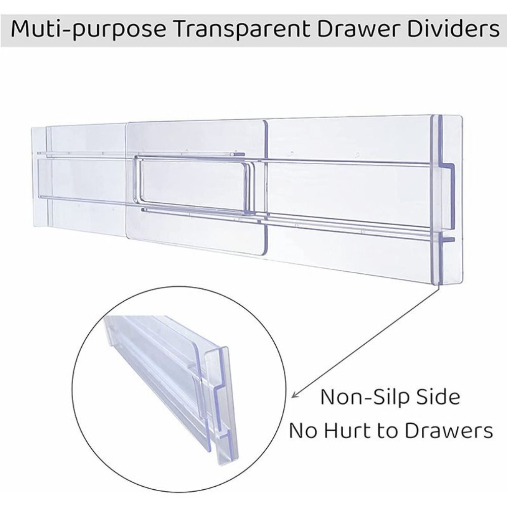High Expandable Adjustable Drawer Dividers Trasparent Drawer Separators Tools Office Storage