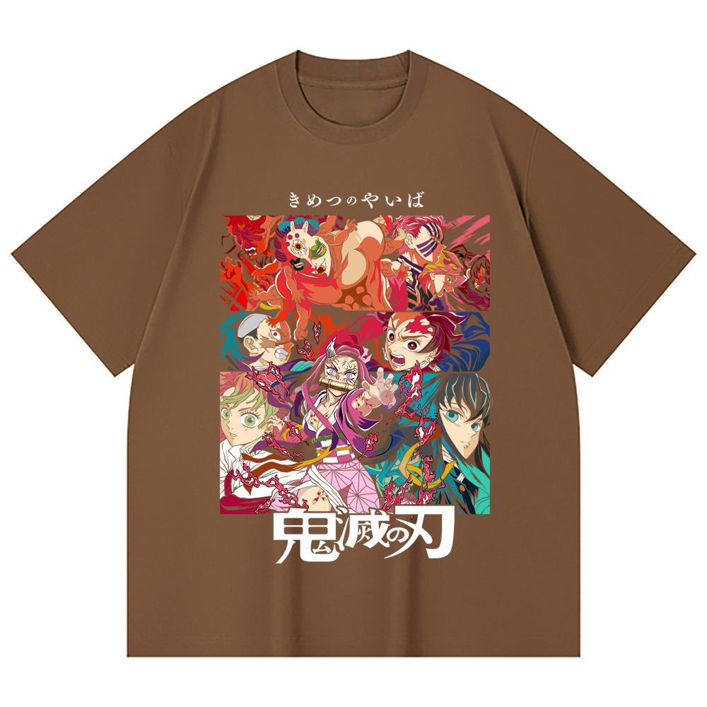 230 Gsm 100% Cotton Demon Slayer V26 Print Unisex Heavy Cotton T Shirt