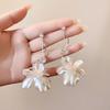 Imitation Pearl Flowers Tassel Drop Earrings for Women Exquisite Versatile Zircon Earring Unique Temperament Jewelry Wedding