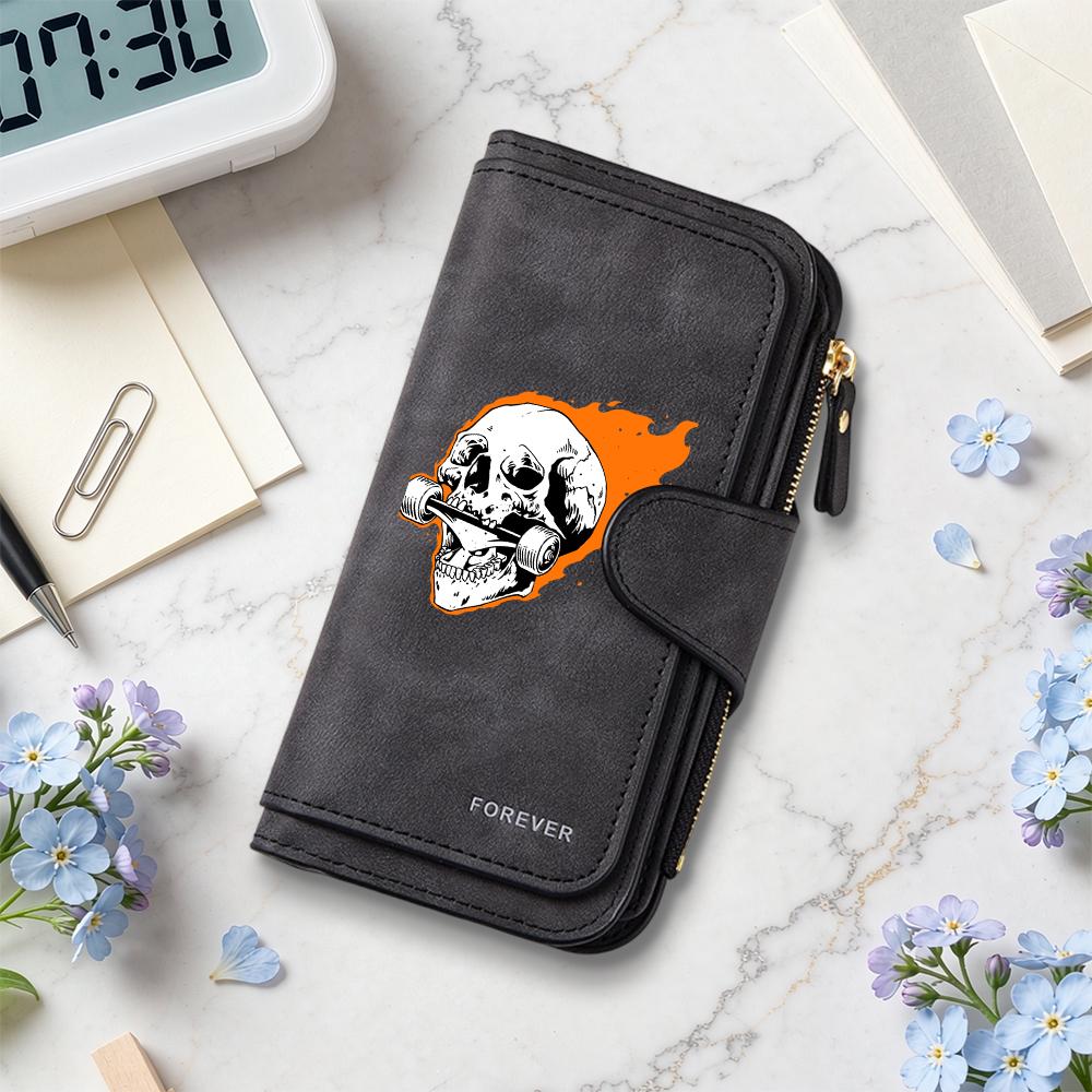 Gothic Skull Pattern Long Wallet