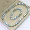 Morandi Candy Color Pearl Necklace Set for Women - Imitation Tahitian Round Pearls