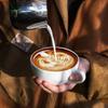 Bone china coffee cup and saucer set, high-end exquisite English-Italian latte latte flower cup, pure white markup cup.