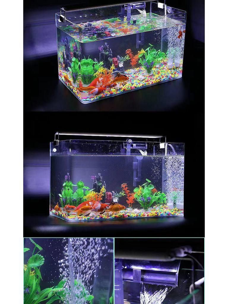 Acuario de Cristal Dorado Ultra Blanco para Salas de Estar, Oficinas, Vestíbulos de Hoteles - Pantalla Ornamental Grande