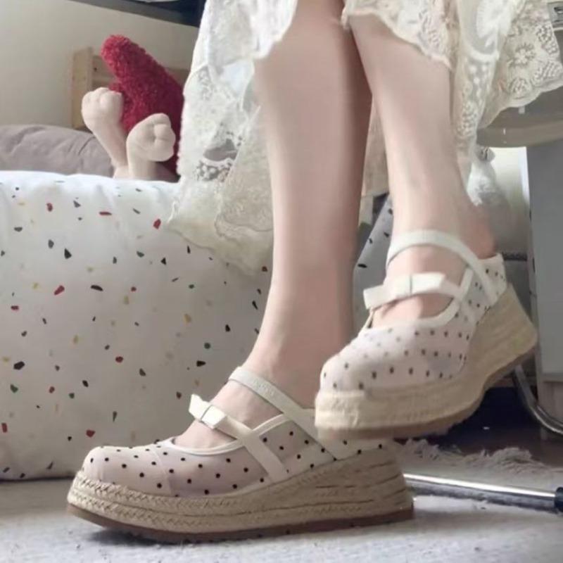 New Mesh Thick-soled Wedge Sandals Women's Summer Wear Is Beautiful, One-pedal Bag Head Heightening Cool Slippers