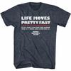 Ferris Bueller's Day Off Life Moves Fast Navy Heather Adult T-Shirt