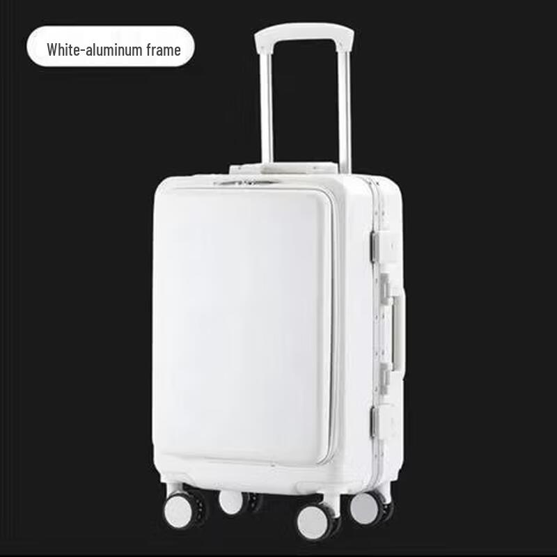 JOURHEY SHI Women s Aluminum Frame Front-Opening Luggage 20-inch