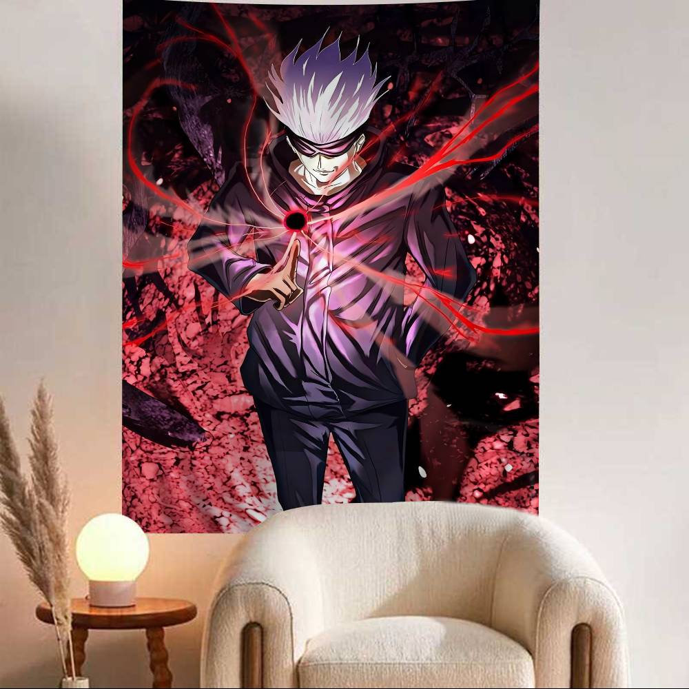 Jujutsu Kaisen Gojo Satoru Chart Tapestry Art Science Fiction Room Home Decor Cheap Hippie Wall Hanging