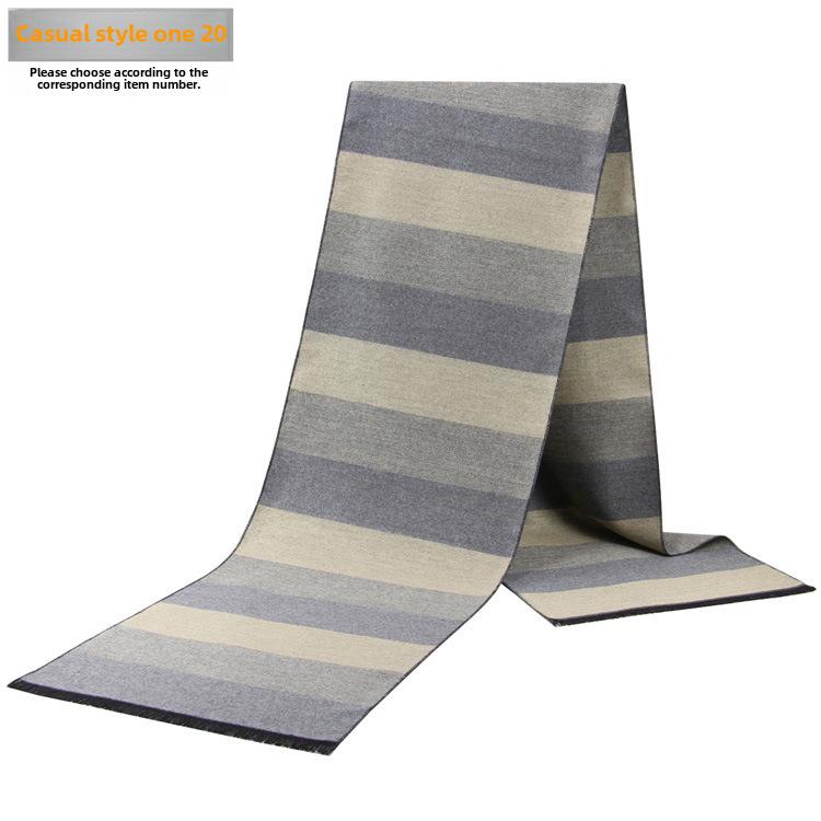 Men's Autumn & Winter Plaid Imitation Cashmere Scarf - Warm & Thick Custom Design