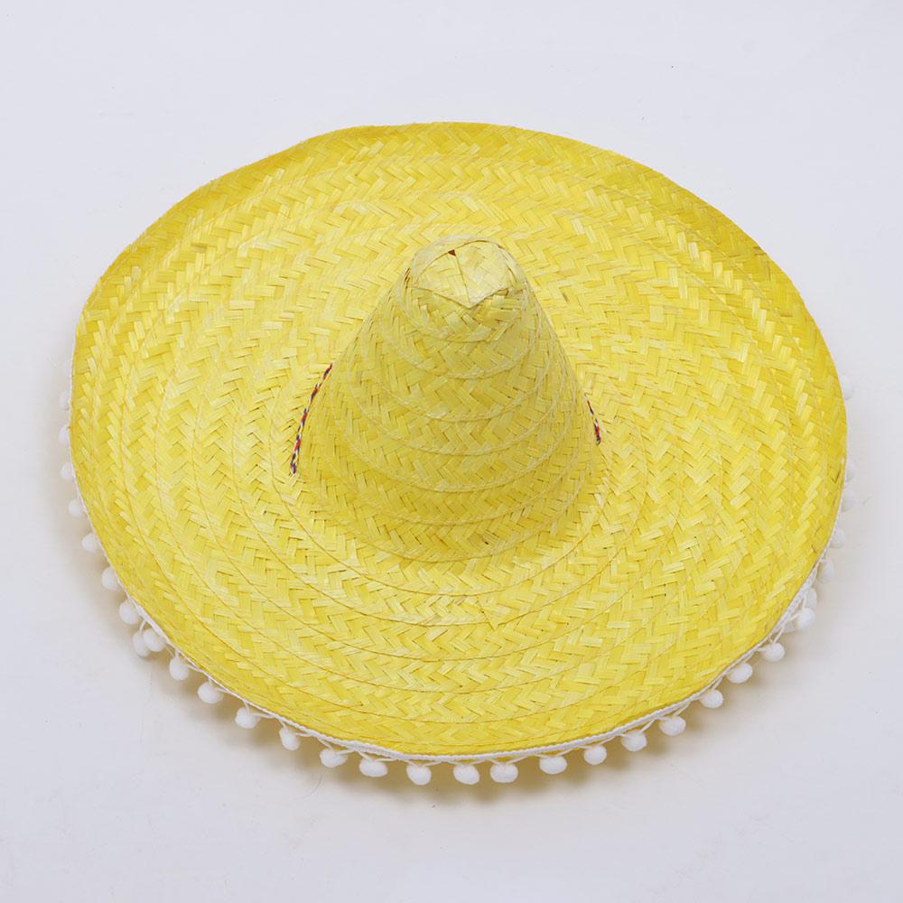 Halloween Mexican Party Hat Colorful Wide Brim Beach Hat Summer Straw Hats  Women
