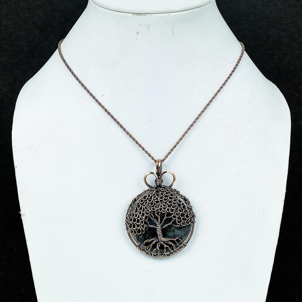 Larivikite 999 Copper Wire Wrapped Pendant, Handmade Gemstone Tree Of Life Pendant Jewelry, Gifts For Wife Brand New Pendant