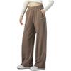 Puma Solid Color High-Waisted Pleated Casual Pants Women bottoms Brown 625169-95