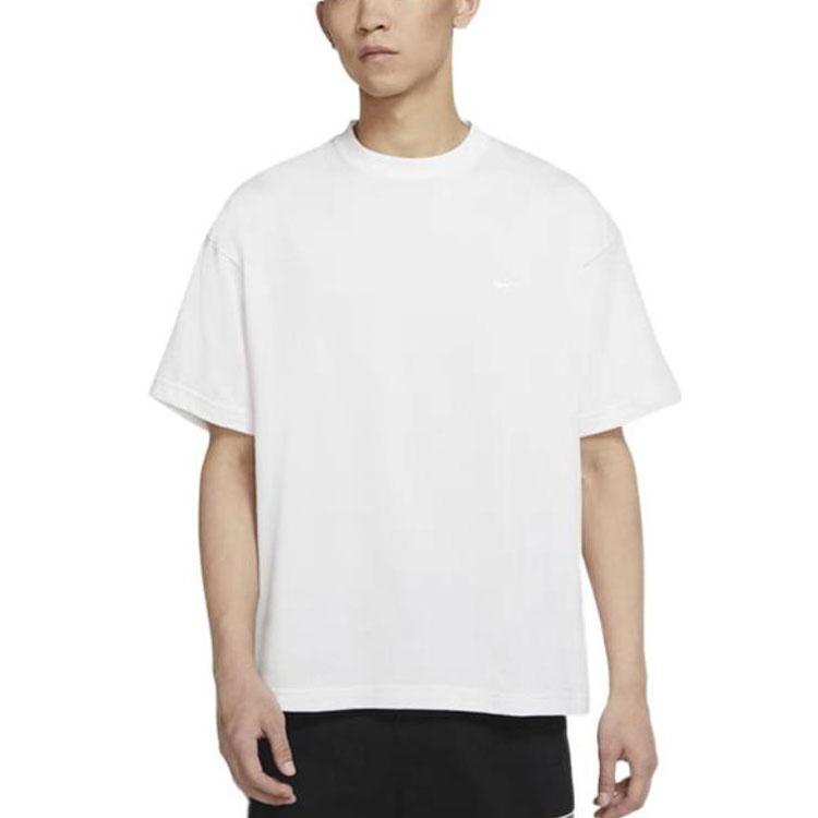 Nike Solo Swoosh Solid Color Round Neck Short Sleeve White Men's DA0321-121