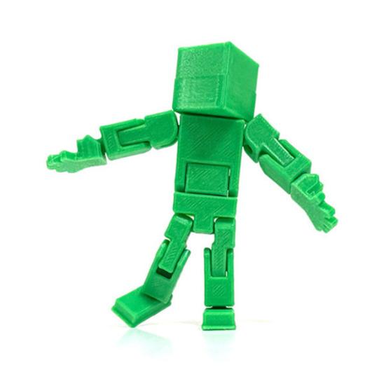 3D Printed Cube Robot Figurine Movable Joints Cube Man Stress Relief Toy Home Office Desktop Decoration Ornament