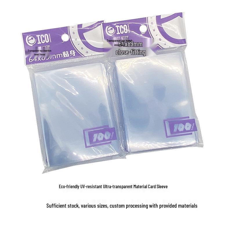 

Custom Inner Sleeves, 64x89mm, for My Little Pony, One Piece, Pokémon; Pack of 100, Transparent