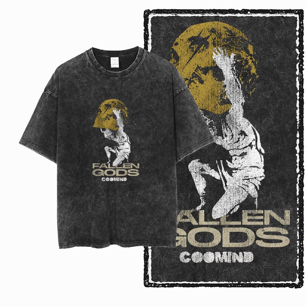 U6 100% Baumwolle Übergröße Acid Washed Cooler Streetwear Print Unisex T-Shirt Vintage Cool Vintage Herren T-Shirt Cooles T-Shirt für Herren