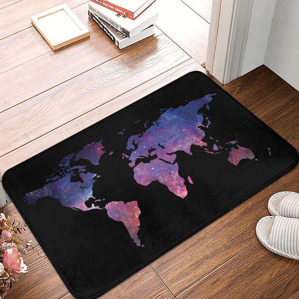 Mappa del Mondo Blu Zerbino Tappetino Antiscivolo Bagno Cucina Giardino Tappeto Tappeto 40*60cm
