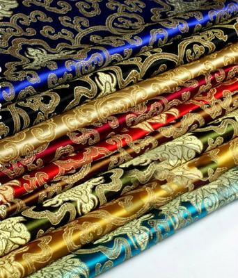 Saténová tkanina Vintage čínský styl Brokát Saténová žakárová tkanina Na šití Kimono Cheongsam DIY Ručně vyráběný materiál Patchwork