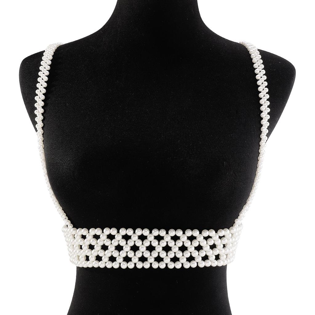 French Heavy-duty Personalized Body Chain Beaded Braided Sweet Cool Nightclub Sexy Internet Celebrity Body Chain