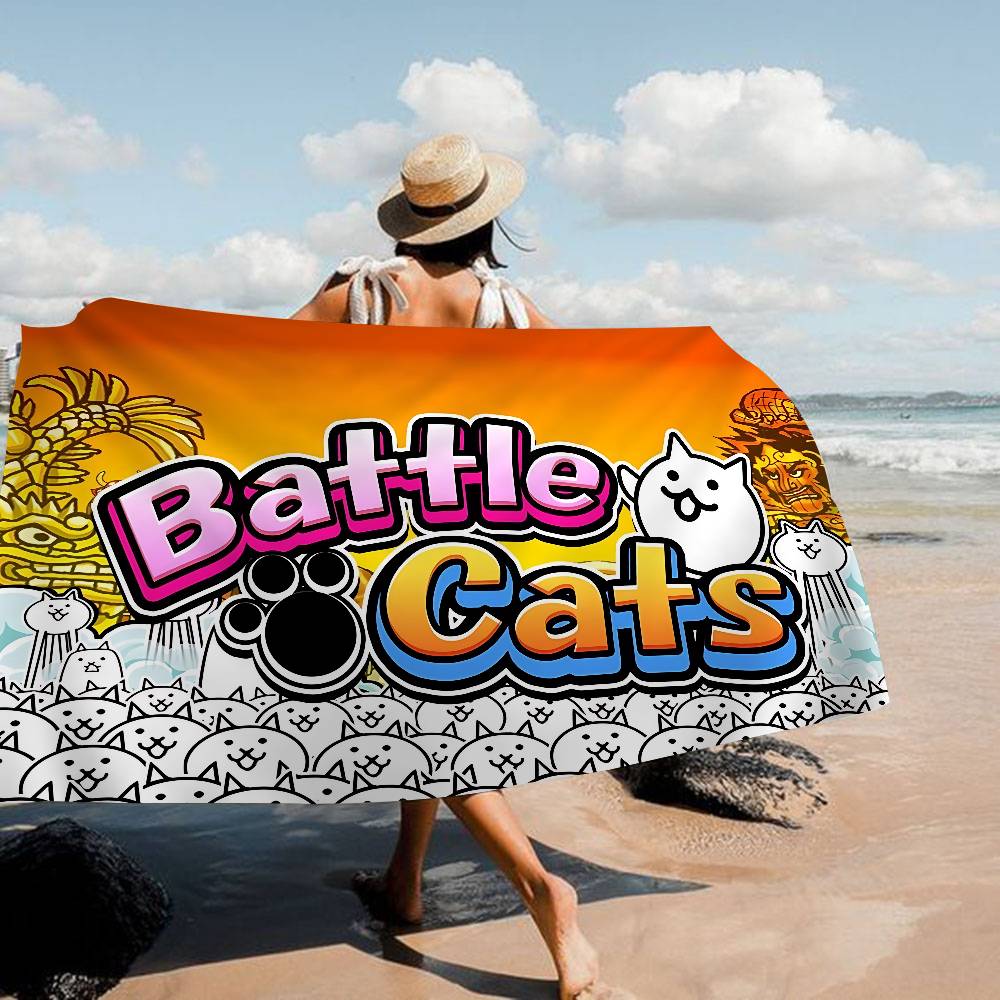 

Battle Cats Anime Beach Towel Colorful Bath Towels for Girl Microfiber Quick Dry Sand Free Beach Yoga Spa Gym Pool W40*H60(CM)