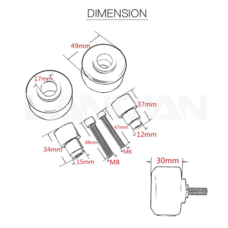 CNC Crash Protectors Frame Slider Kit For RC390 RC200 RC125 2014-2018