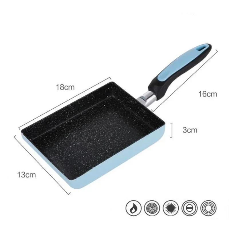 Japansk stil Jade Stekepanne Stekte egg Firkantet Non-stick Flatbunnet Røykfri Kokeplate Induksjon Gass Universell Biff Kokekar