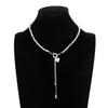 Trendy Y Necklace with Heart Motifs OT Interlocked Clasp Ideal for Modern Women Fashion Collarbone Chain Adornment