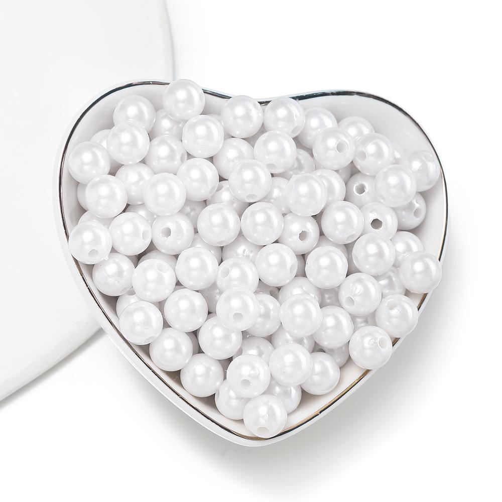 3-12mm Round ABS Imitation Pearls Beads Acrylic Loose Beads for Jewelry Making DIY Necklace Earrings Hairclip Bracelet Necklace