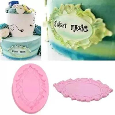 Silikon-3D-Spiegelrahmen-Fondantform, Kuchendekoration, Schokoladen-Backform