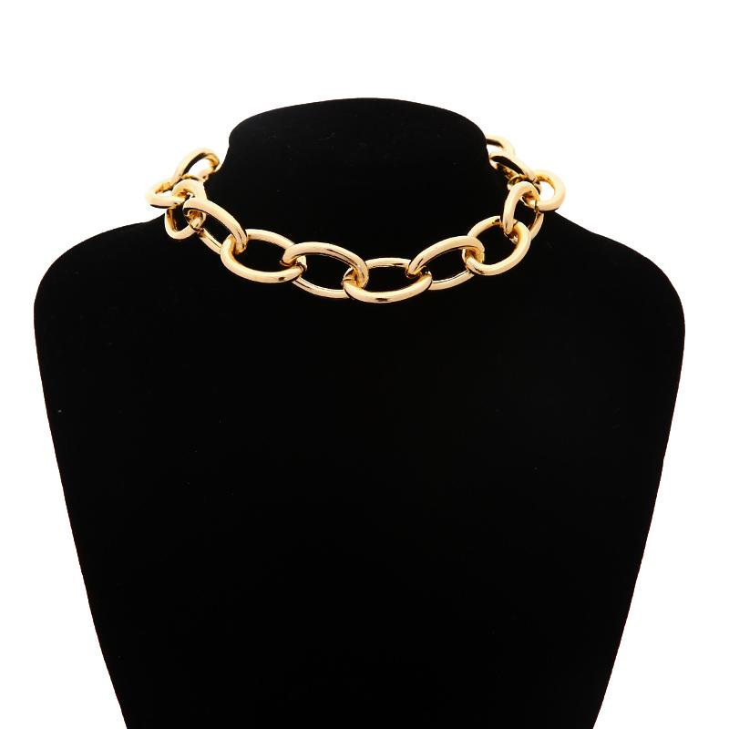 Chain On The Neck Thick Massive Chunky Choker Grunge Girl Chokers Goth Jewelry Kpop Aesthetic Decorations For Women Accessories