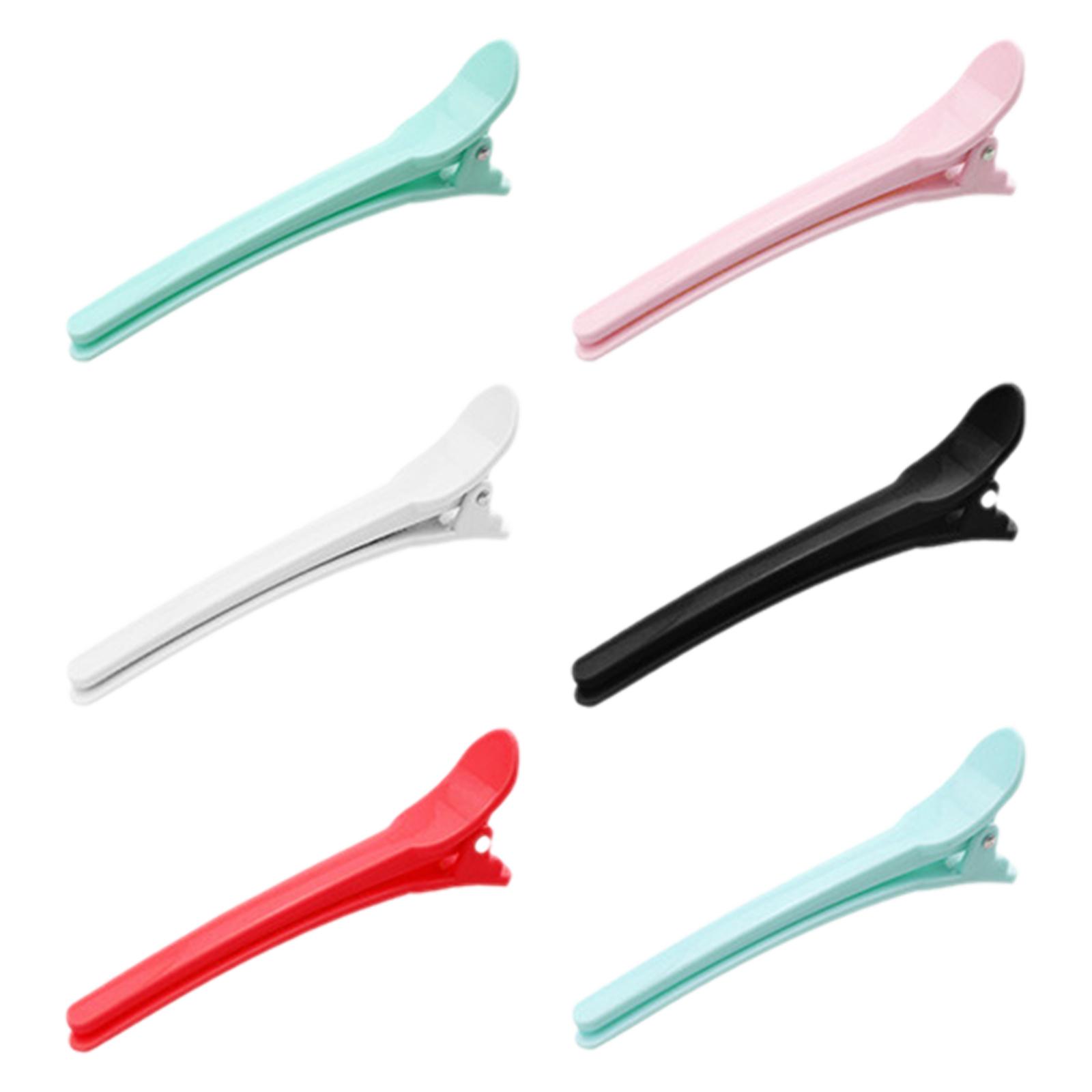 

Профессиональные зажимы для волос 6 шт. Нескользящий набор зажимов для волос для секционирования, укладки, DIY, салонного, домашнего использования, прочные пластиковые заколки One Size