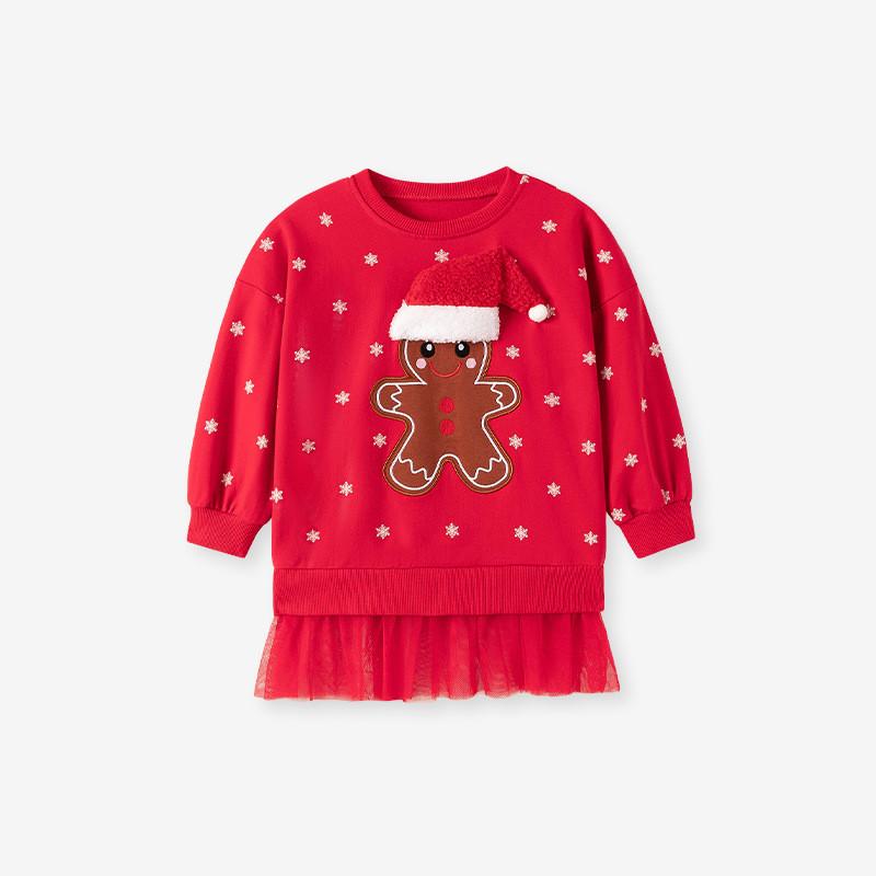 Christmas Girl Sweater With Cartoon Pattern For Kids Autumn Wear