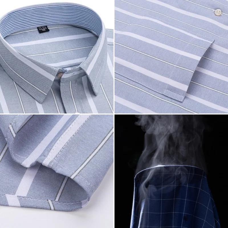 Camisa Oxford de Hombre 100% Algodón Manga Corta Nueva Alta Calidad Casual de Negocios Moda Hombre Tallas Grandes Formal S-7XL
