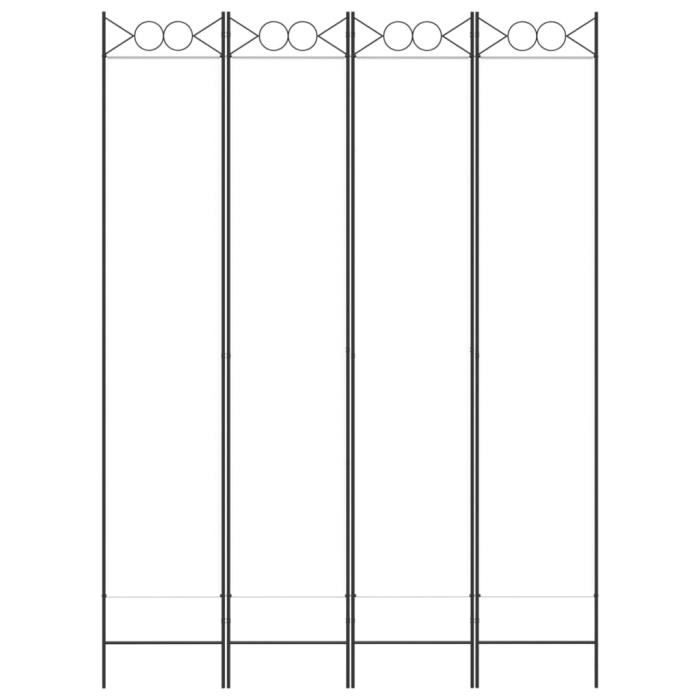 350166 vidaXL Cloison de séparation 4 panneaux Blanc 160x220 cm Tissu
