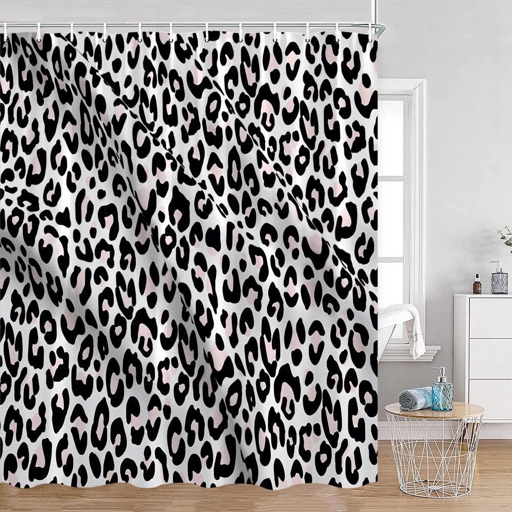 Leopard Pattern Shower Curtain Panther Wild Animals Modern Fashion Bathroom Decorations Ployester Bathtub Curtain with Hooks