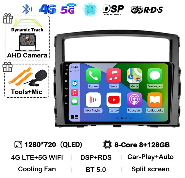 Android 14 Carplay Auto For Mitsubishi Pajero 4 V80 V90 2006 2007 2008 2009 - 2014 Car Radio Multimedia Video Player GPS Stereo