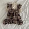 Retro Pet Plaid Strap Skirt Soft Dog Vest Dresses Fashion Pet Clothes  For Puppy Kittens