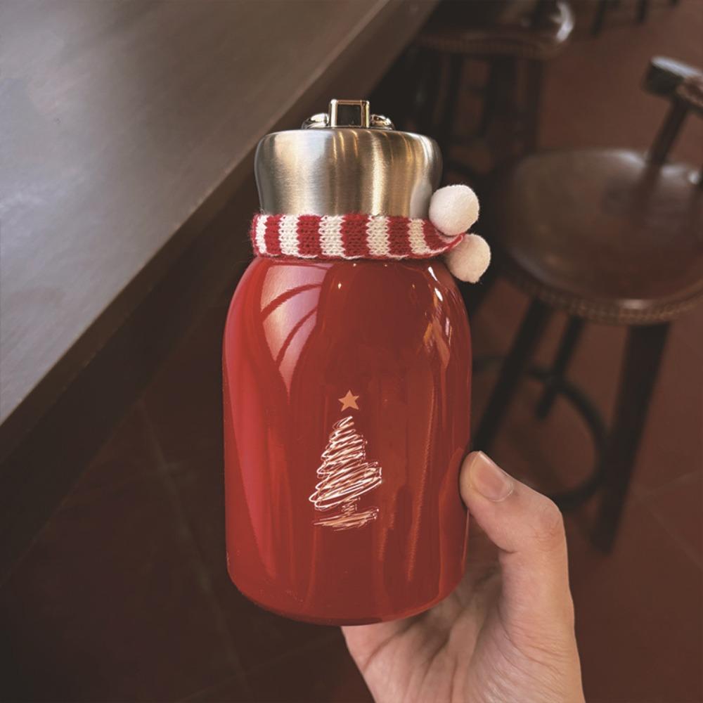 

Cute Stainless Steel Insulated Cup Insulated 280ml Student Cup Small Scarf Heat-Resistant Water Bottle Student 280ml червоний
