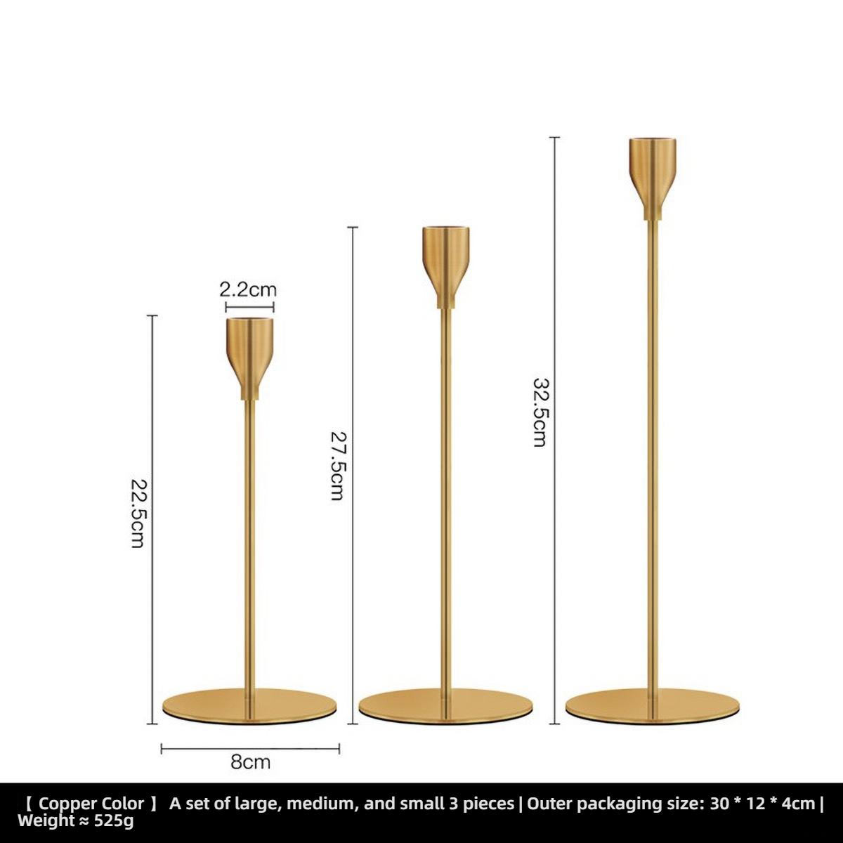 

Gold Metal Pillar Candle Holder for Candles for Candles, Table Design Candlesticks Tabletop Decorative Home Dining Centerpiece