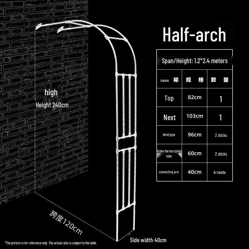Half Arch Rose Trellis: Curved Iron Flower Stand for Garden or Balcony