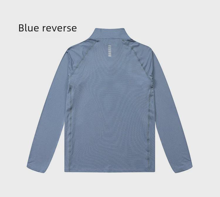 Men's Quick-Dry Breathable Long-Sleeve Fitness Shirt with Zipper Collar