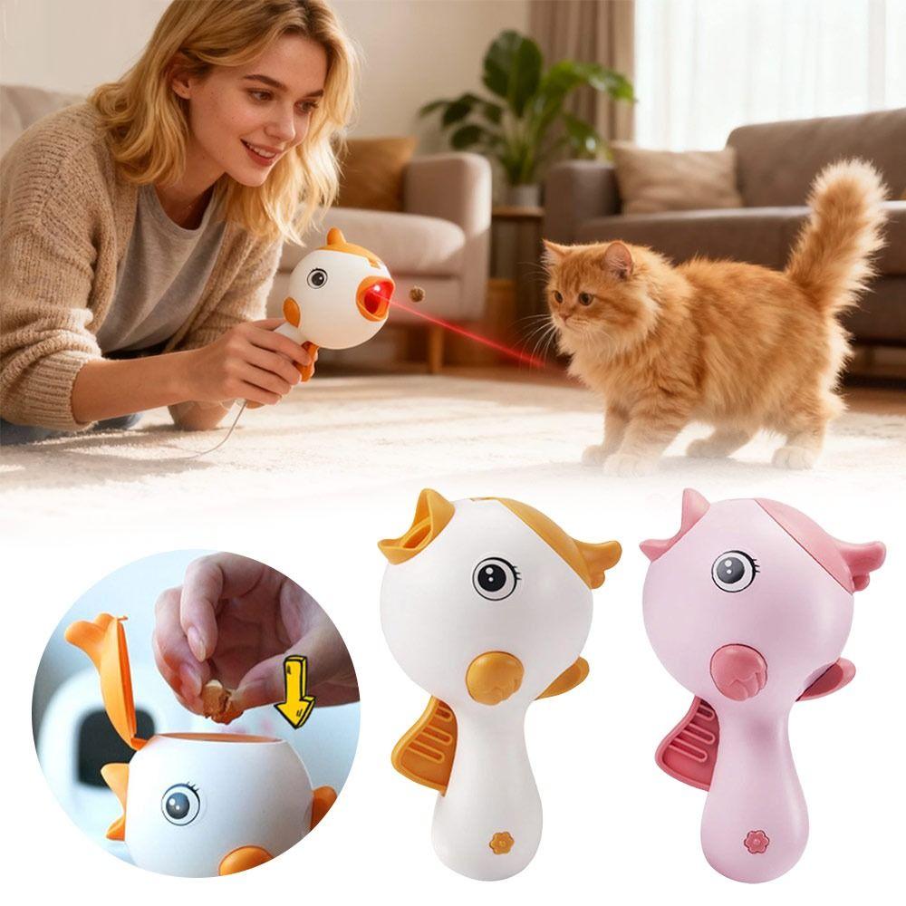 Interactive Cat Treat Launcher Infrared Laser Bird Shape Cat Food Thrower Cat Toy Pet Feeding Toys
