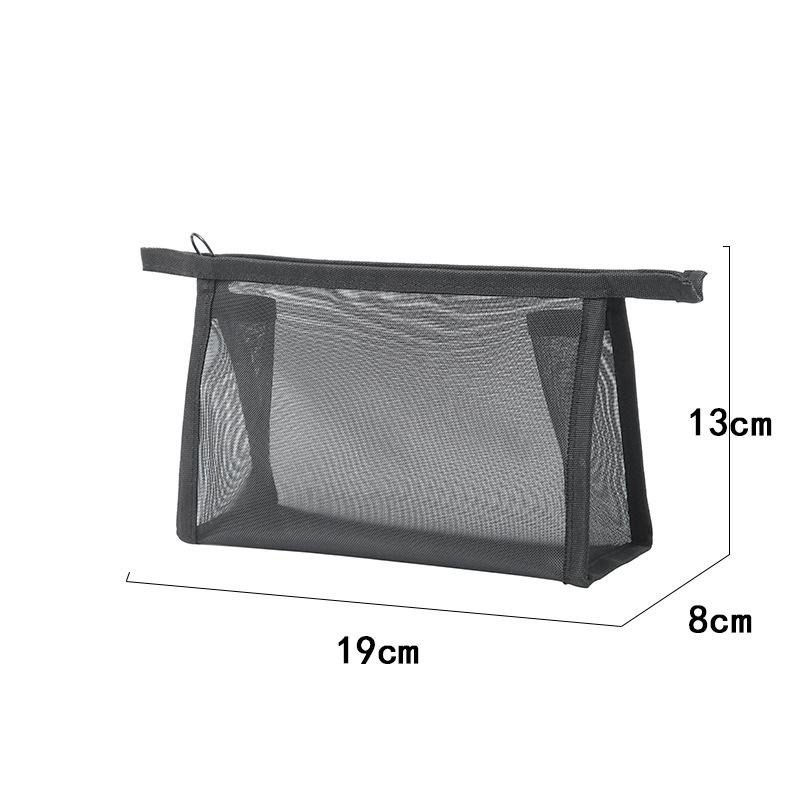 Black Mesh Makeup Bags Women Girls Cosmetic Bag Organizer Travel Portable Wash Lipstick Toiletry Sanitary Napkin Storage Bags