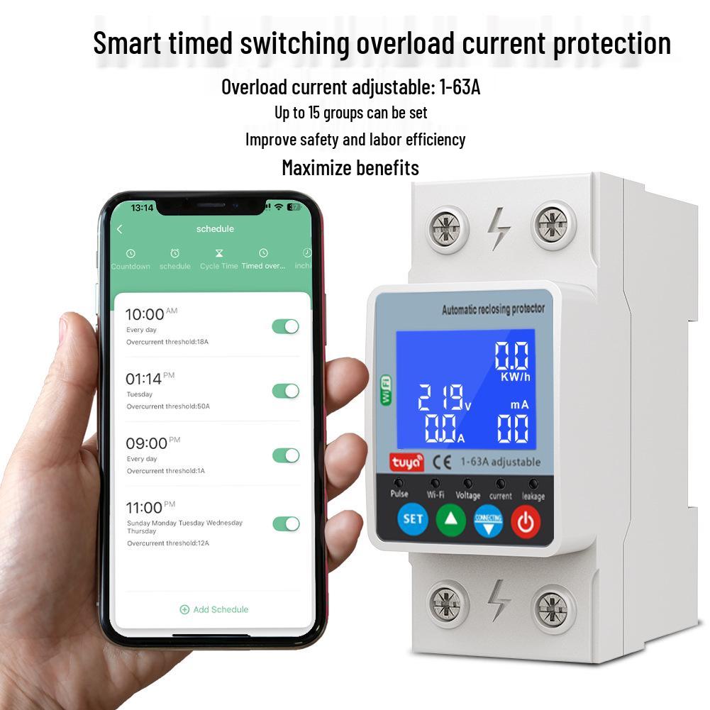 WiFi Smart Circuit Breaker with Automatic Reclosing and Over/Undervoltage Protection