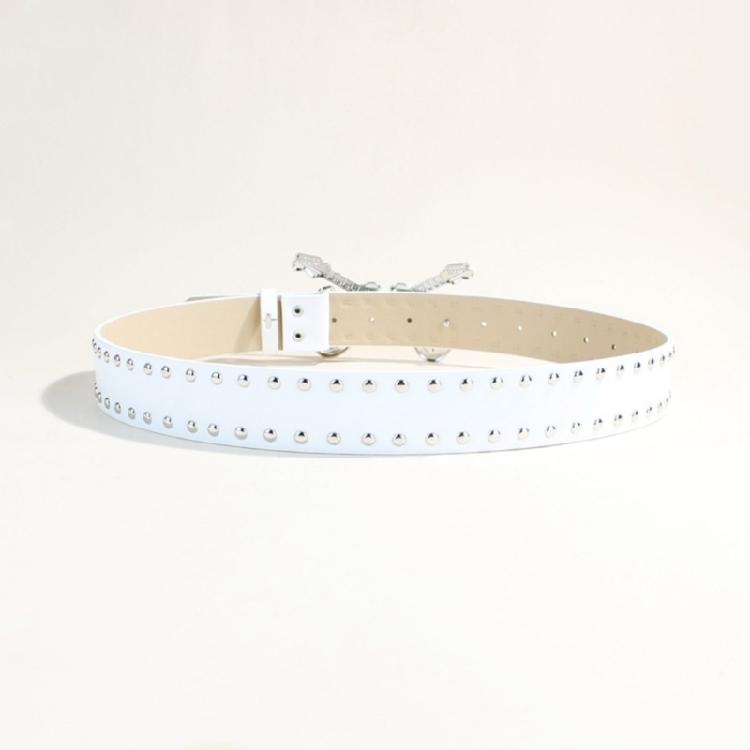 Unisex Gothicism Leather Belt Comfortable Elastic Waist Belt Stretchable Belt for Music Festivals