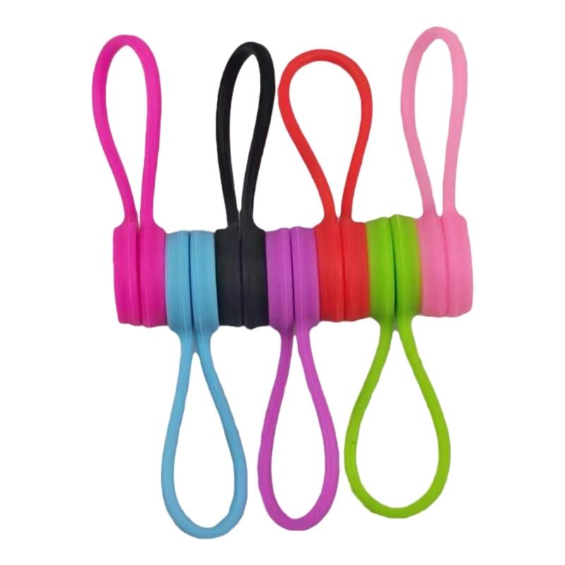 Pack of 10 Reusable Magnetic Cable Ties Cord Organization Silicone Magnetic Cord Ties for Bundling Stuff Book Marker