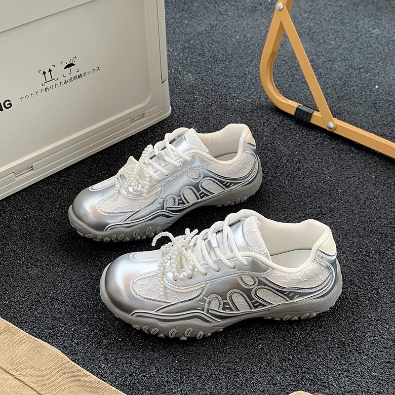 

пара шнурков, уменьшающие возраст и универсальные туфли Форреста Гампа, подошва-полумесяц, увеличение роста, универсальная спортивная и повседневная обувь, морально-волевая тренировочная обувь для женщин 40 серебряный