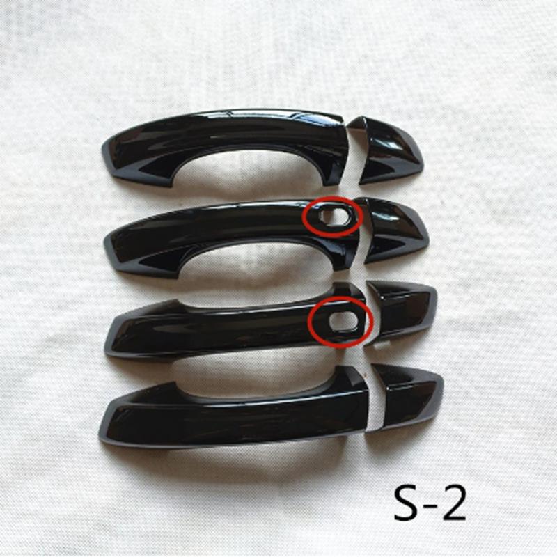 Plast Glans Svart Dörrhandtagsskydd Dekor passande för Skoda Fabia 3 iii MK3 nj nj3 Bil Styling Dekaler Tillbehör